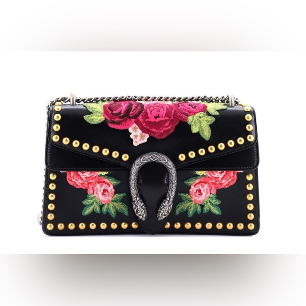 Gucci Dionysus Floral Embroidered Studded Shoulder Bag & Dustbag